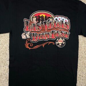 Las Vegas Bike Fest 2014 T Shirt Med Black Biker Rally Annual Motorcycles Dice